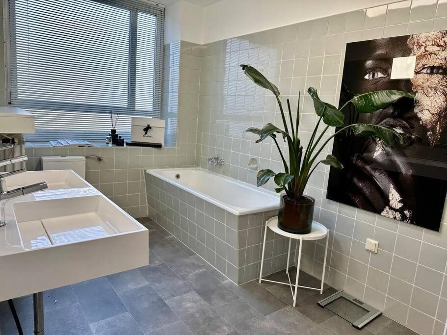 Exklusiver Rheinblick Messe Parken Luxus 10 Personen Apartment Düsseldorf